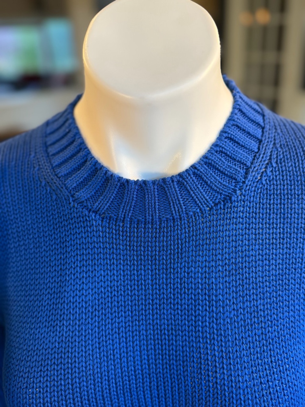 Polo Ralph Lauren Preppy Blue Cotton Crewneck Sweater M (GUC) - Picture 7 of 15